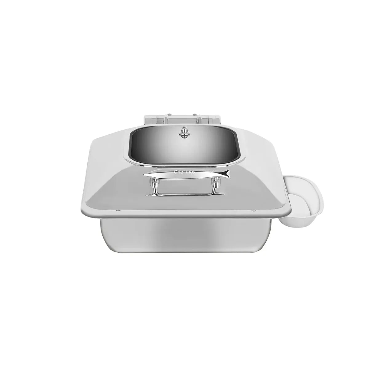 CHEF INOX DELUXE RECT CHAFER w/GLASS LID S/S 2/3 SIZE