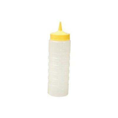 Sauce Bottle Coloured Lids 750ml yellow