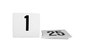 Plastic Table Numbers Black on White 1-25