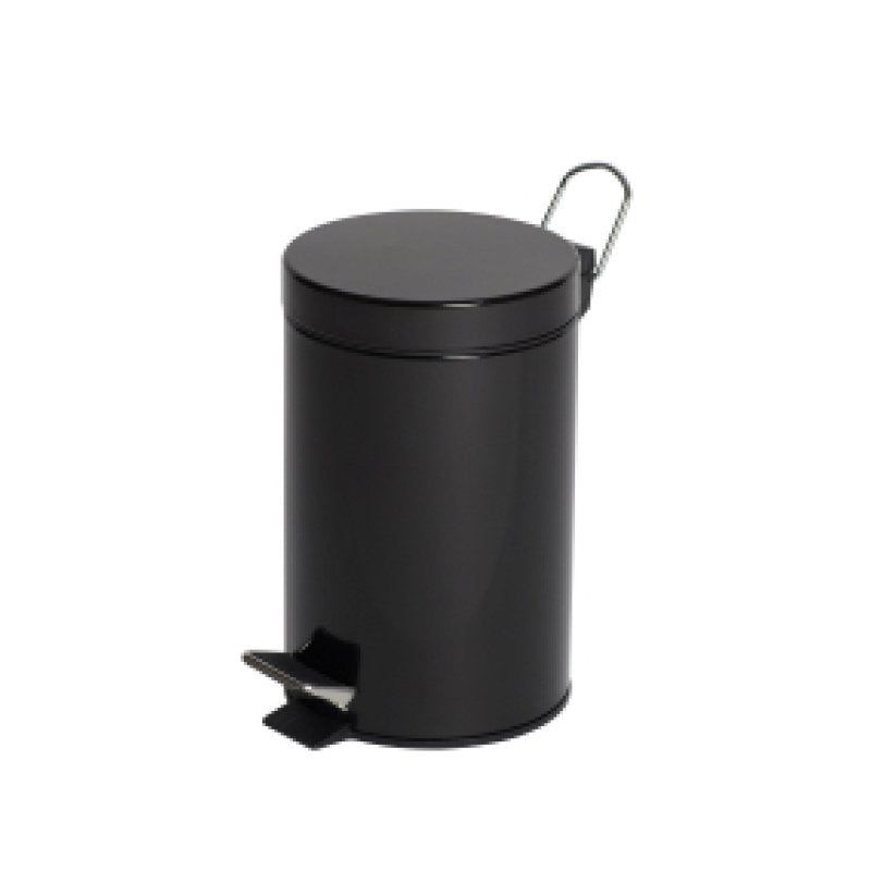 Powder Coated Pedal Bin 3 litre Black