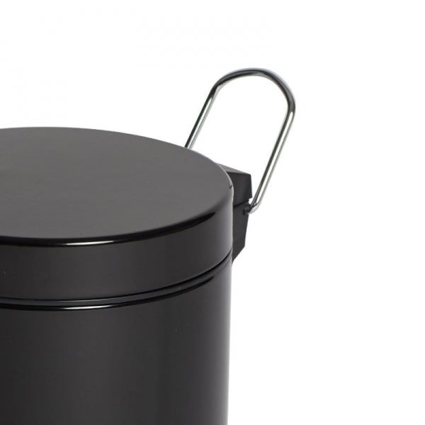 Powder Coated Pedal Bin 3 litre Black