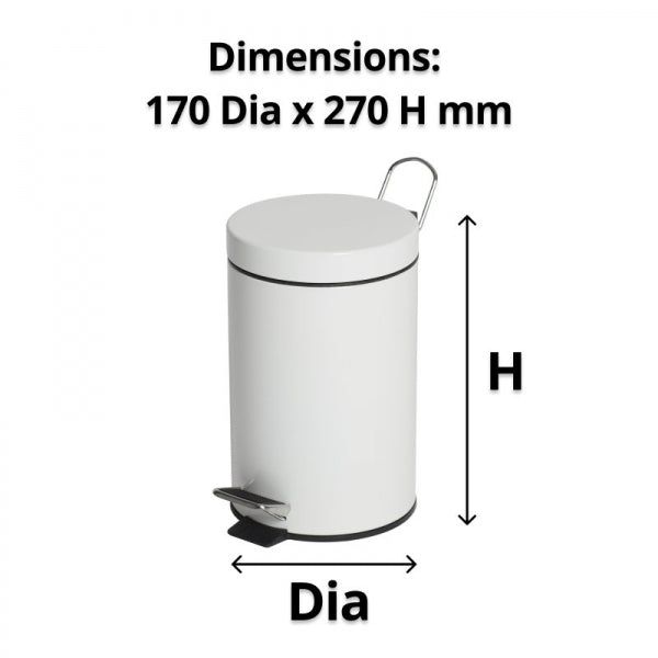 White Pedal Bin 3L White