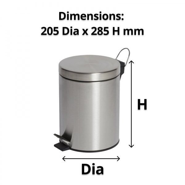 Stainless Steel Pedal Bin 5L
