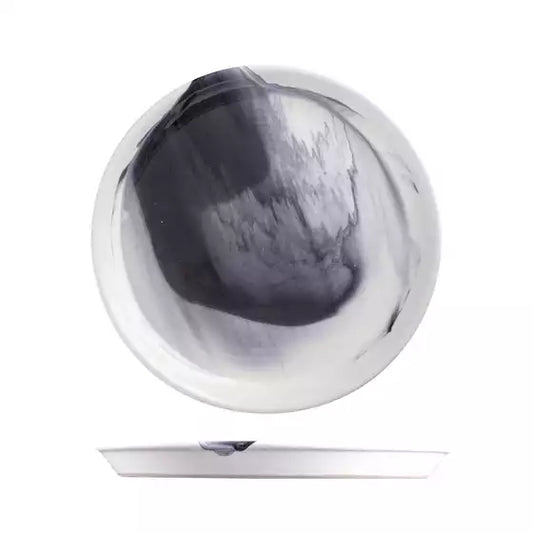 Finn Black Smoke Round Tapered Plate - 250mm