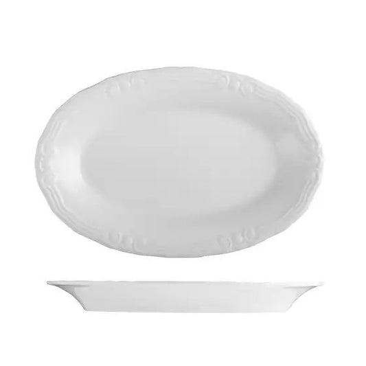 ID Fine Tiffany Oval Scalloped Plate 260mm (pack of 6)