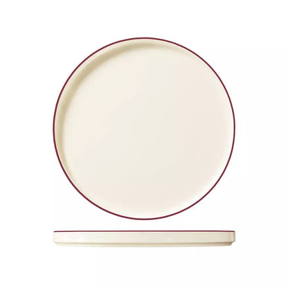 ID Fine Modest Maroon Round Walled Plate 255mm Pack of 6