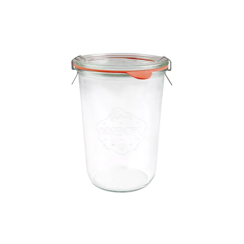 Weck Glass Jars (743) Complete w/lid/seal/clips 850ml 100x147mm Pack of 6