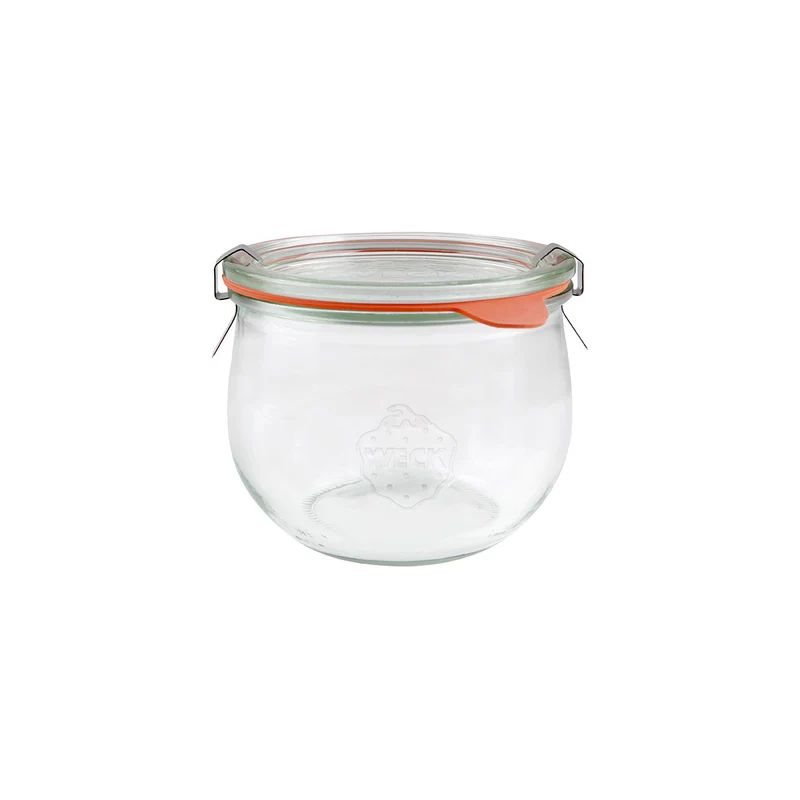 Weck Tulip Glass Jars (744) Complete w/lid/seal/clips 580ml 100x85mm Pack of 6