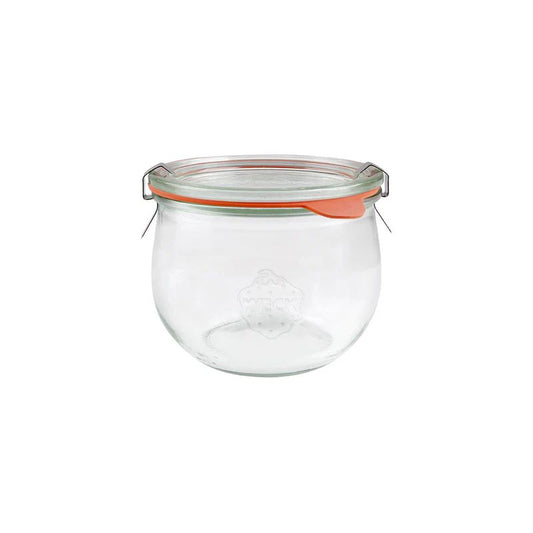 Weck Tulip Glass Jars (744) Complete w/lid/seal/clips 580ml 100x85mm Pack of 6