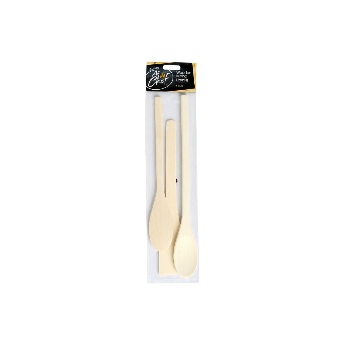 AI DE CHEF RUBBERWOOD MIXING SPOON 3PC SET