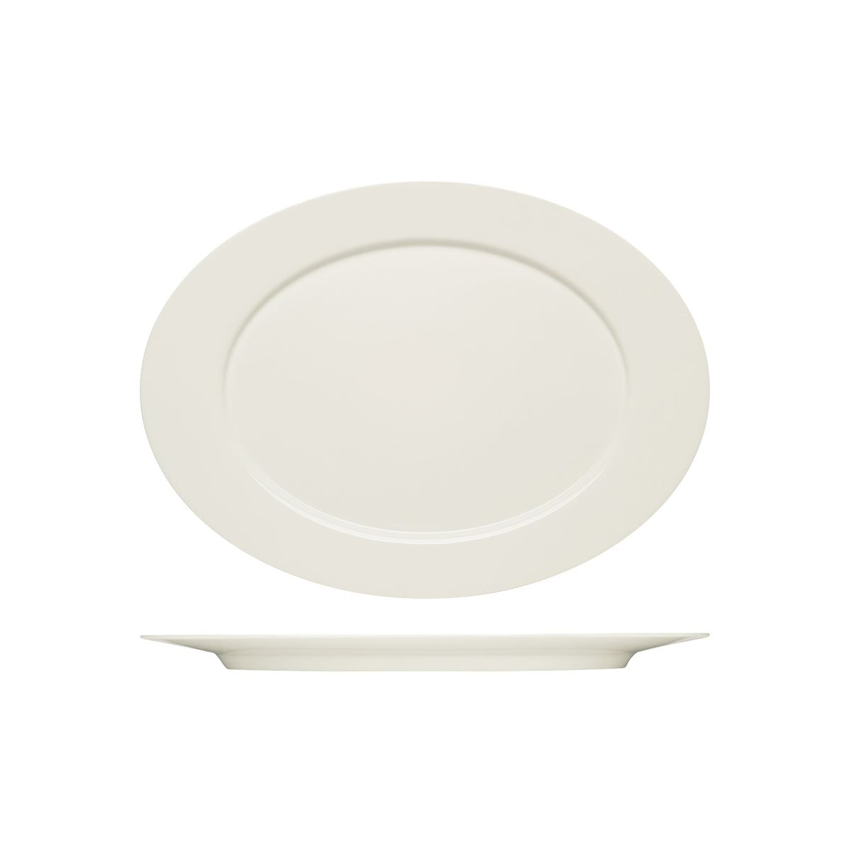 BAUSCHER PURITY OVAL PLATTER w/RIM 380x278mm