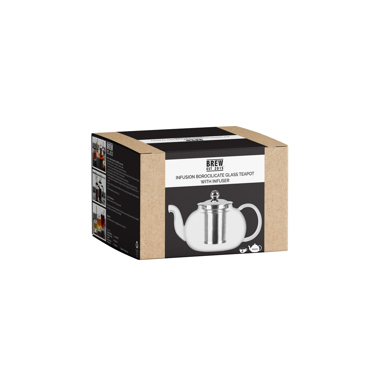 Brew Infusion Teapot With Infuser 800ml Pack of 2 — official