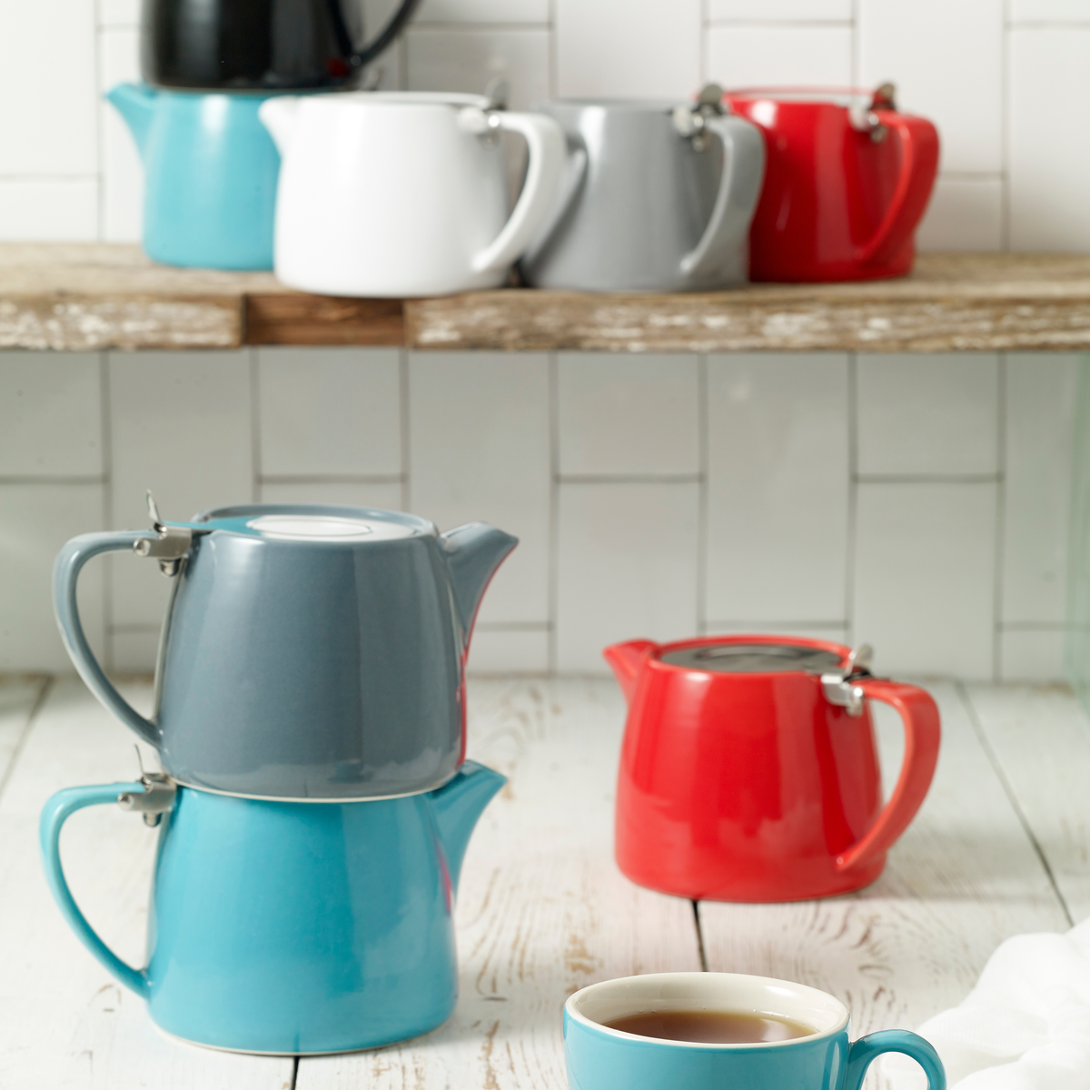 Brew Harvest Stackable Matt Teapot 500ml Ss Infuser/Lid Pack of 2 — official