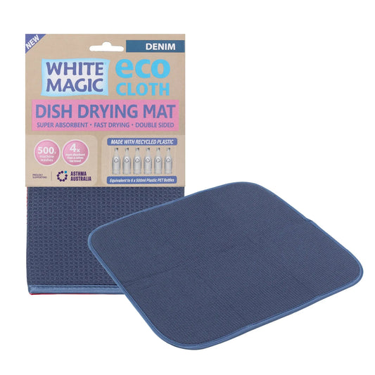 White Magic Dish Drying Mat 450 X 400cm Denim