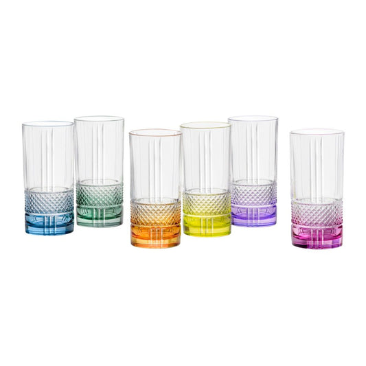 RCR BRILLANTE HIGHBALL 370ml ASSORTED 6PC SET  (27626020206)