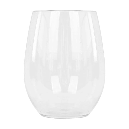 Reusable Plastic Stemless Wine Glass 300ml Pack of 6