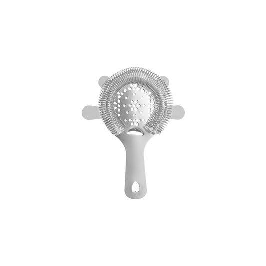ZANZI 4 PRONG HAWTHORN STRAINER w/FLAT HDL S/S 110x105x13mm
