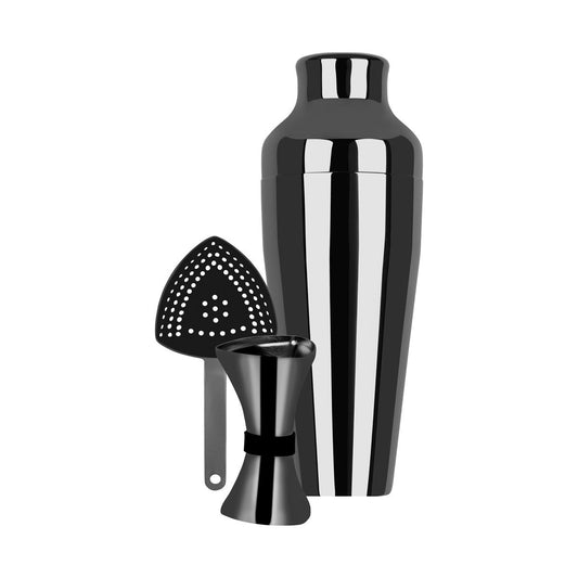 ZANZI COCKTAIL SET GUN METAL 3pc