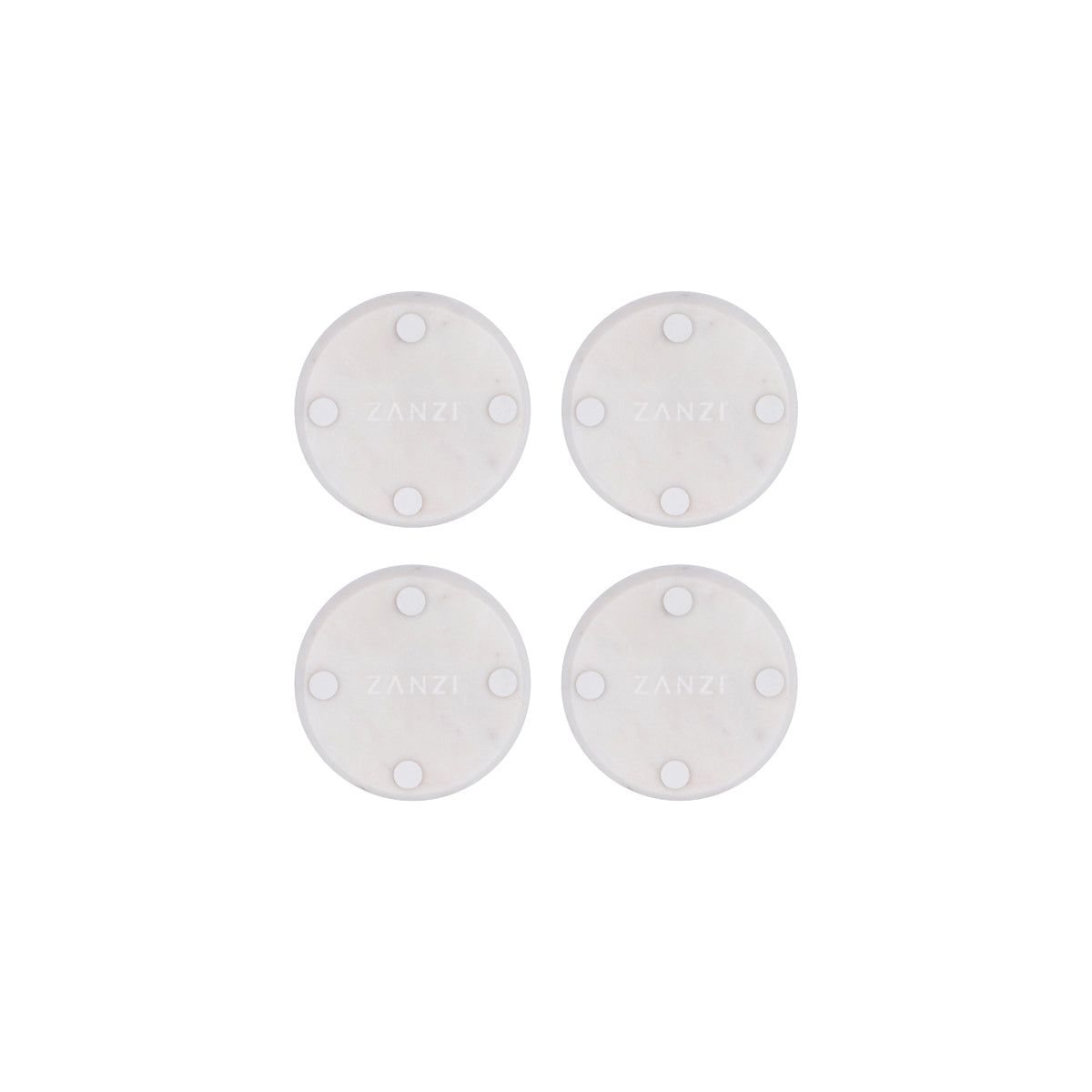 ZANZI MARBLE ROUND COASTER ( SET 4) 100x100x6mm WHITE Pack of 1