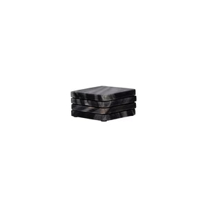 ZANZI MARBLE SQUARE COASTER ( SET 4) 90x90x6mm DARK GREY Pack of 1