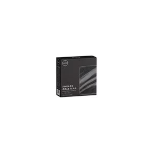 ZANZI MARBLE SQUARE COASTER ( SET 4) 90x90x6mm DARK GREY Pack of 1